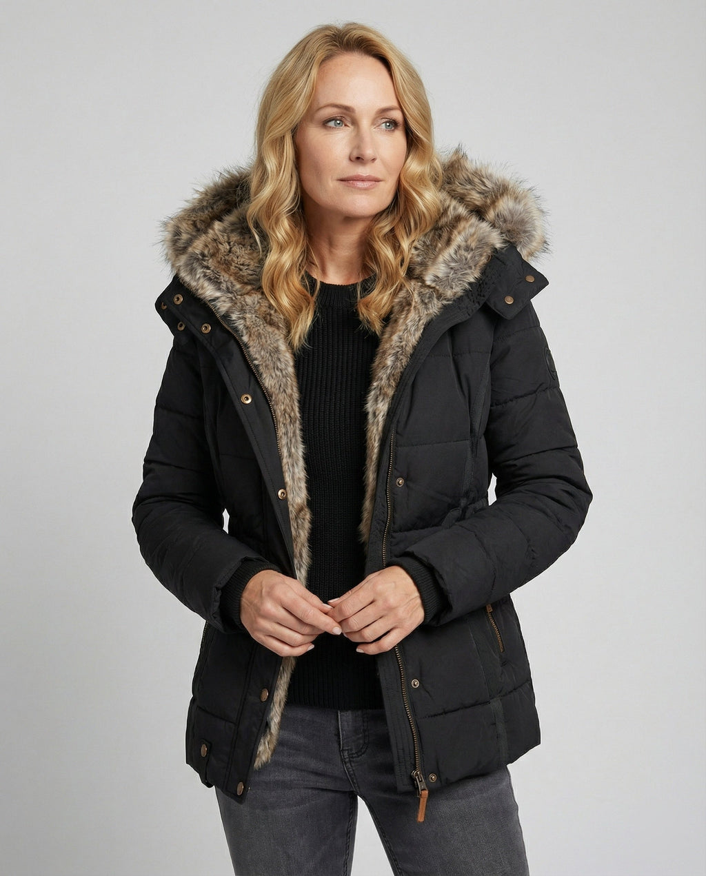 Fashion Glam | Warm waterproof winter coat with lining and hood