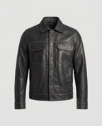 Men's Overshirt Jacket Leather Look