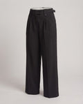 Women High-waisted wide pleat trousers with shortened length Fashion Glam