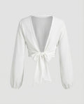 Women Backless Balloon Sleeve Blouse Top-Fashion Glam