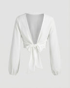 Women Backless Balloon Sleeve Blouse Top-Fashion Glam