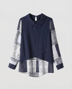 Women Blouse Top Layered Look-Fashion Glam