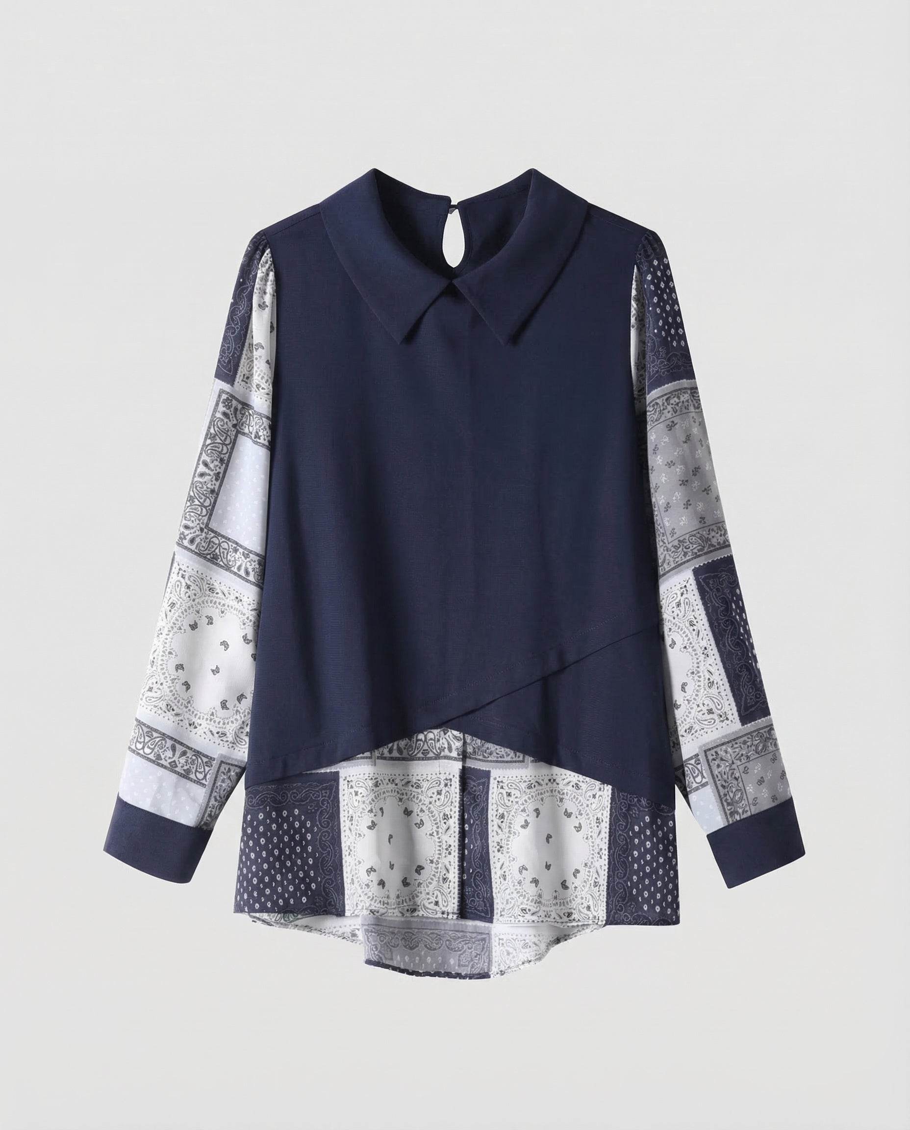 Women Blouse Top Layered Look-Fashion Glam