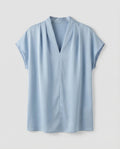 Women Blouse Top Satin Look Cap Sleeves-Fashion Glam