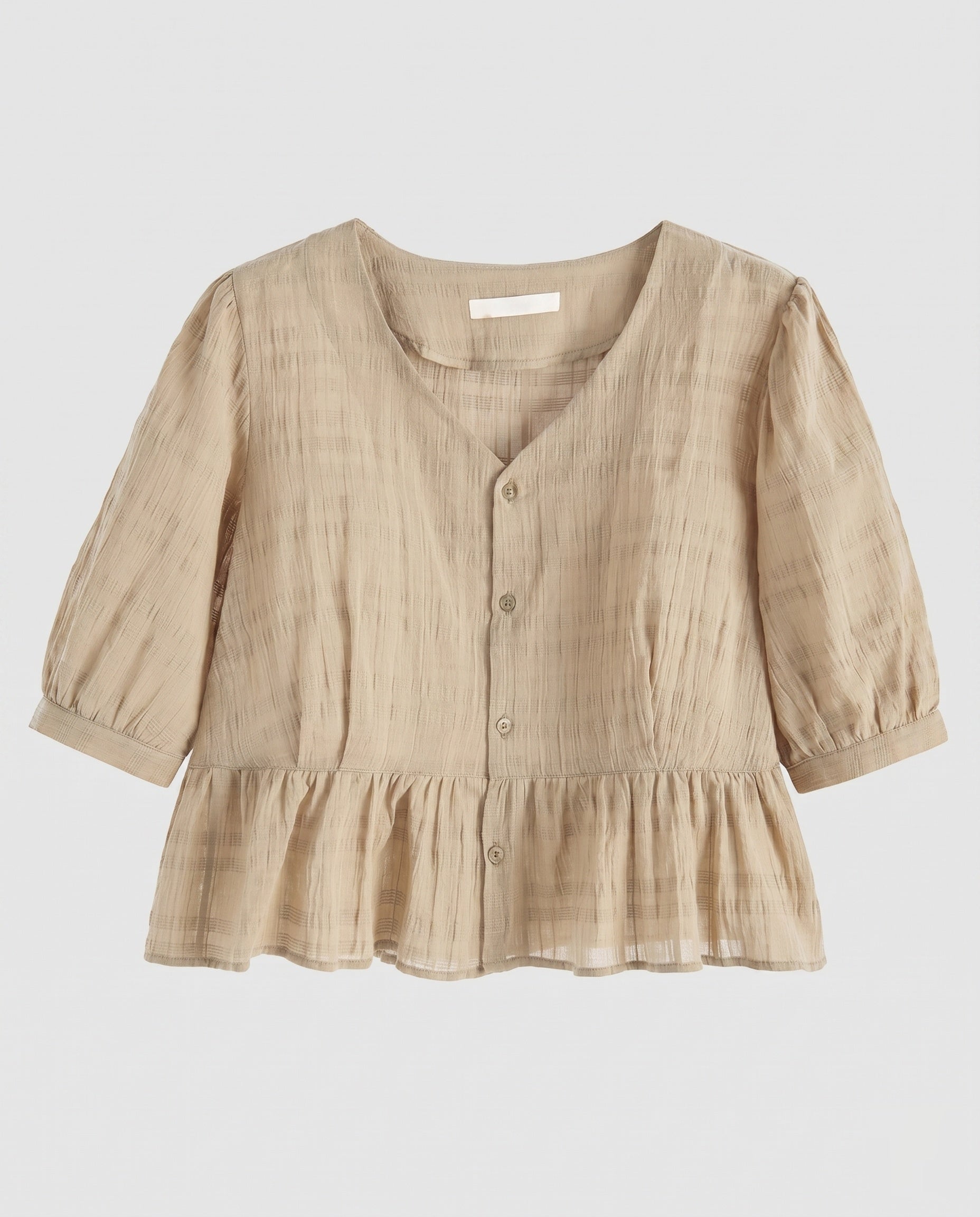 Women blouses with soft texture and ruffle hem-Fashion Glam