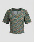 Women Casual Short Sleeve Blended Fabric Blouse Top-Fashion Glam