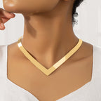 Women Choker Necklace with Modern V Design Fashion Glam-Fashion Glam