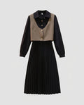 Women Elegant and Fashionable Blouse Dress with Pleated Details Fashion Glam-Fashion Glam