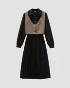 Women Elegant and Fashionable Blouse Dress with Pleated Details Fashion Glam-Fashion Glam