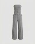 Women Elegant and figure-hugging set with bustier and wide pants Fashion Glam-Fashion Glam