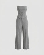 Women Elegant and figure-hugging set with bustier and wide pants Fashion Glam-Fashion Glam