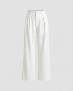 Women Elegant High Waist Blended Fabric Pleated Palazzo Pants-Fashion Glam
