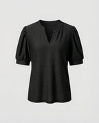 Women Elegant Jacquard Mixed Fabric Blouse Shirt-Fashion Glam