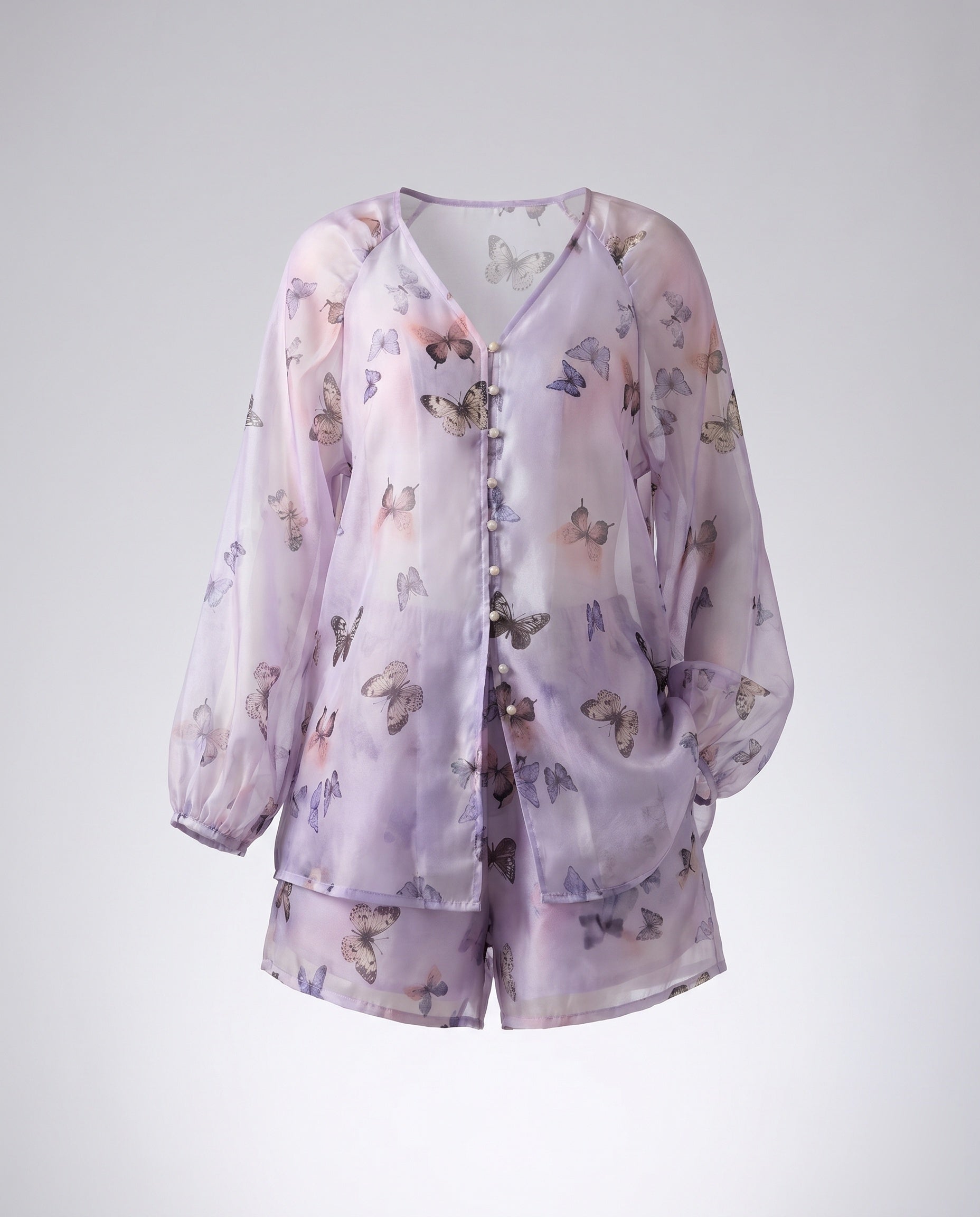 Women Elegant patterned blouse-shorts combination Fashion Glam-Fashion Glam