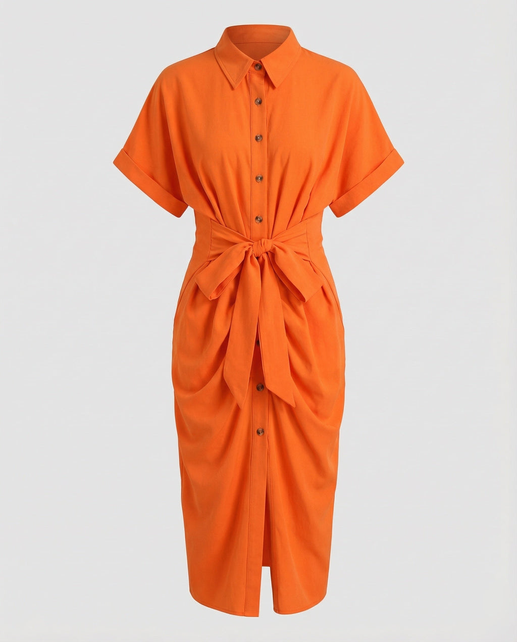 Women Fashion Knot Mixed Fabric Blouse Dress-Fashion Glam