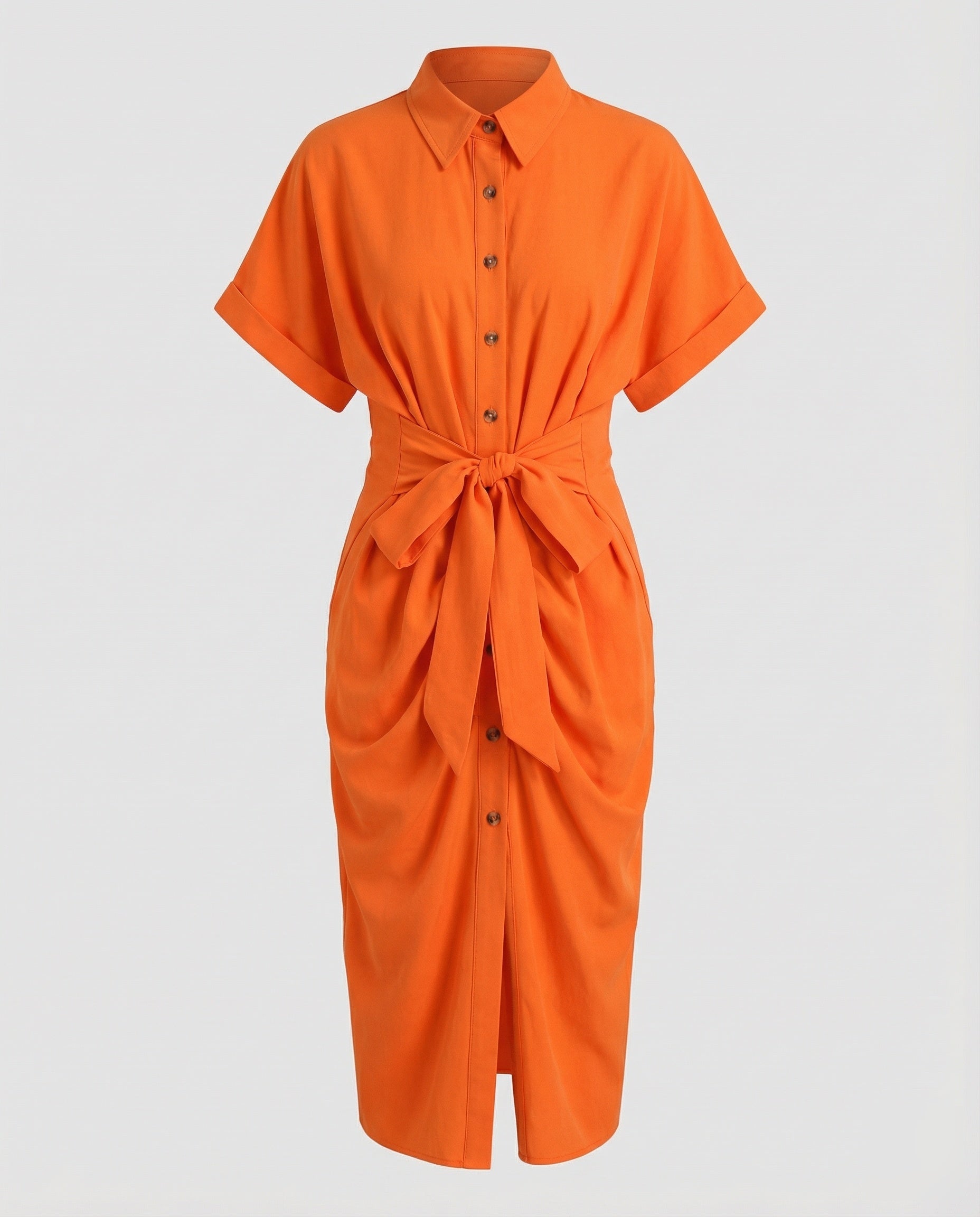 Women Fashion Knot Mixed Fabric Blouse Dress-Fashion Glam
