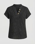 Women Flower Jacquard V-Neck Blouse Shirt-Fashion Glam