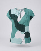 Women Lightweight Allover Pattern Satin Blouse Top-Fashion Glam