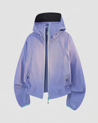 Women nan ultralight hooded outdoor jacket, packable with two-way zipper and elastic cuffs Fashion Glam-Fashion Glam