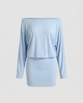 Women Off-Shoulder Dress with Voluminous Sleeves-Fashion Glam