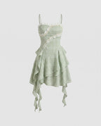 Women playful A-line dress with ruffles and sophisticated details-Fashion Glam