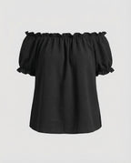 Women Pleated Neck Puff Sleeve Blouse Top-Fashion Glam