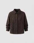 Women Quilted Short Jacket Floral Jacquard Blouse Style-Fashion Glam