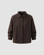 Women Quilted Short Jacket Floral Jacquard Blouse Style-Fashion Glam