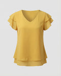 Women Ruffled Chiffon Blouse Shirt-Fashion Glam