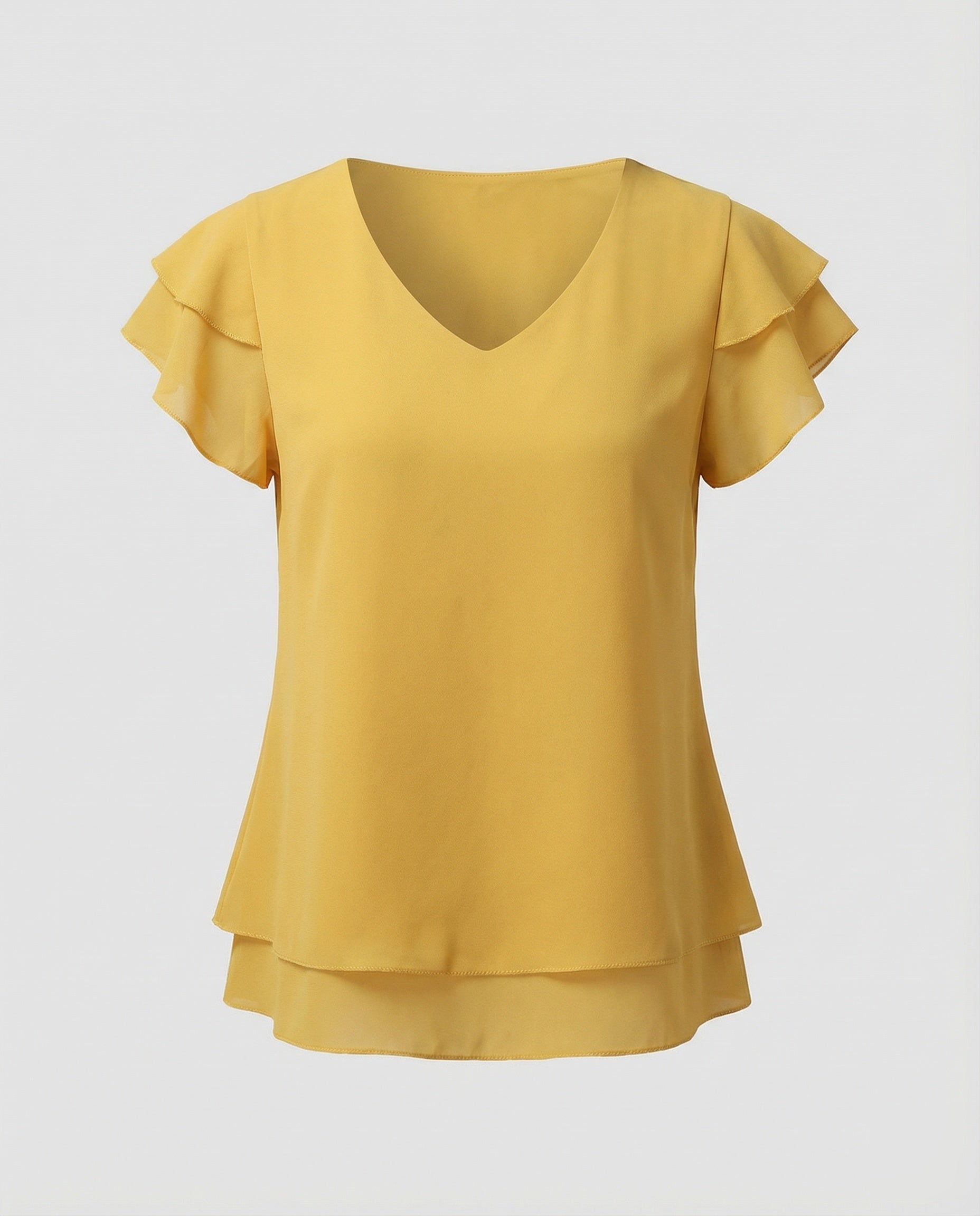 Women Ruffled Chiffon Blouse Shirt-Fashion Glam