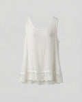 Women Scalloped Lace Trim Chiffon Sleeveless Blouse Top-Fashion Glam