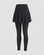 Women Sporty Sewn Bell Skirt Stretch Sporty Leggings-Fashion Glam