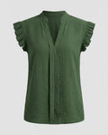 Women Structured Ruffle Sleeve Blouse Top-Fashion Glam