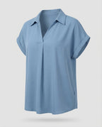 Women Stylish Blouse Top Waterfall Collar-Fashion Glam