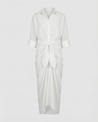 Women Stylish Knot Waist Blended Fabric Midi Dress-Fashion Glam