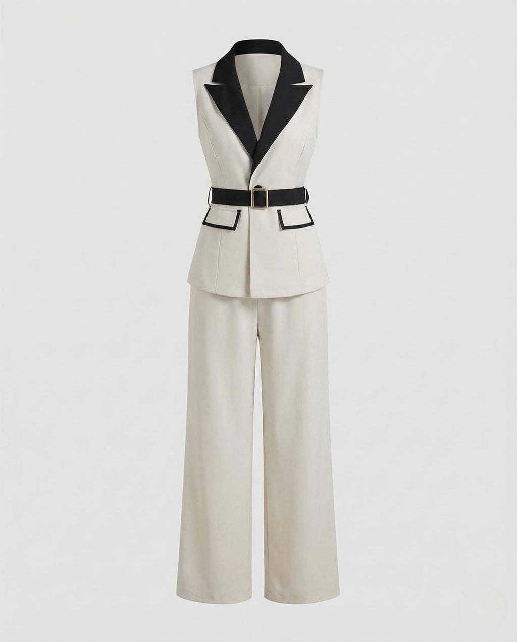 Women Suit Set Blazer Vest Belt-Fashion Glam