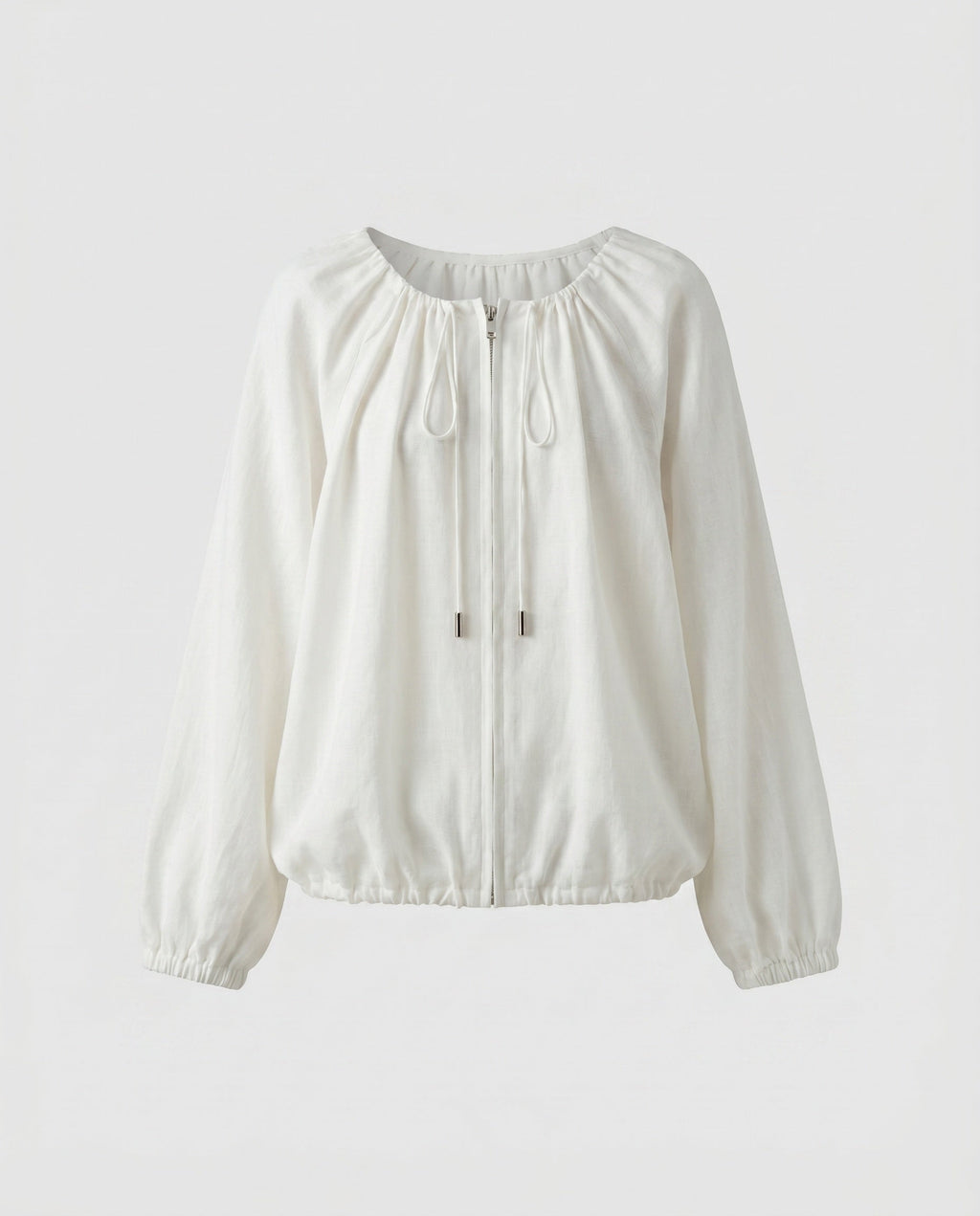 Women's airy blouse top with drawstring and casual cut-Fashion Glam