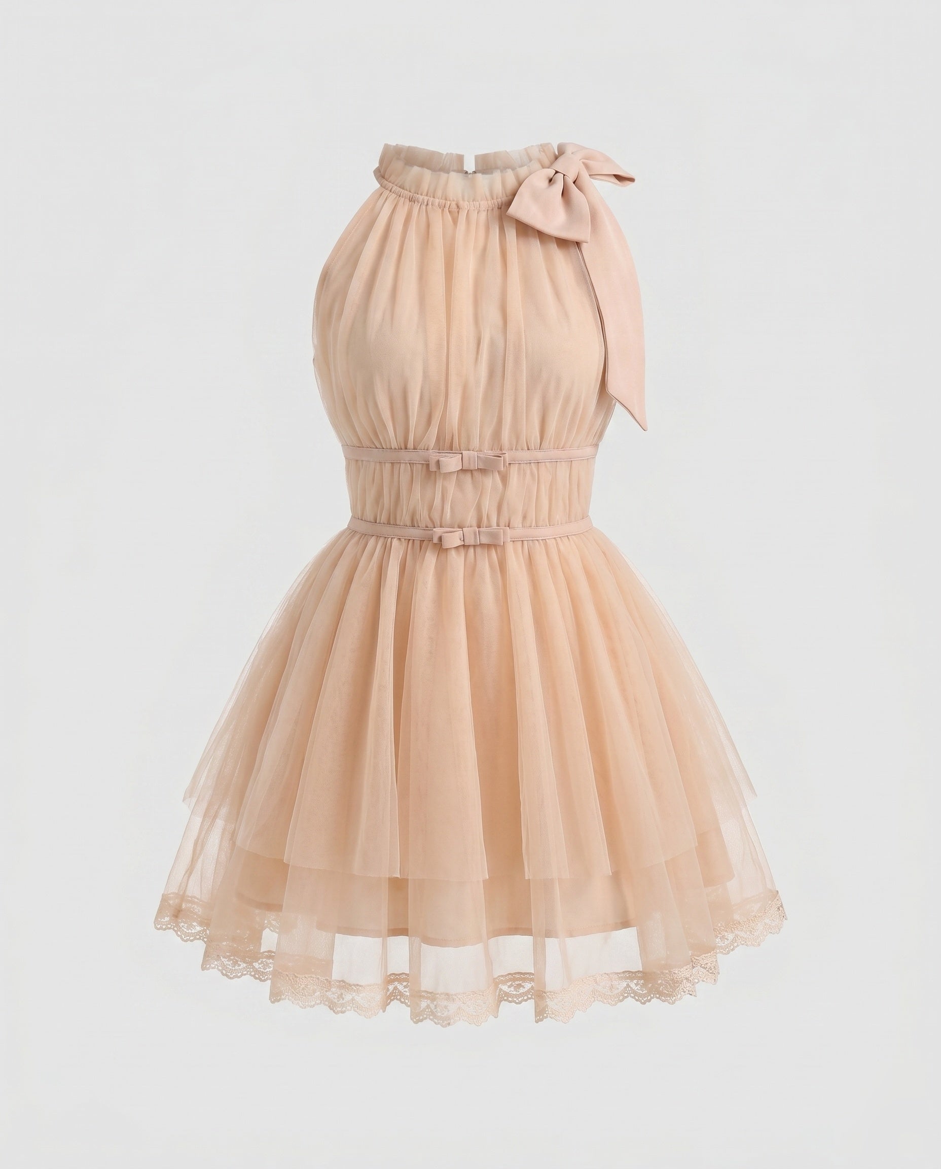 Women's Airy Chiffon Dress with Fine Ruffles and Elegant Strap Details-Fashion Glam