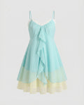 Women's Airy Chiffon Dress with Voluminous Ruffle Details-Fashion Glam