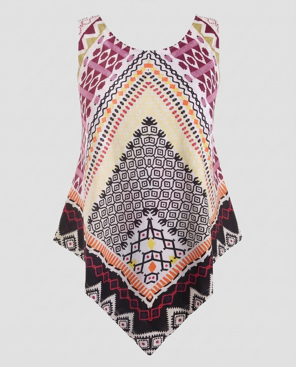 Women's asymmetrical blouse top with creative patterns Fashion Glam-Fashion Glam
