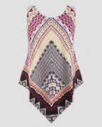 Women's asymmetrical blouse top with creative patterns Fashion Glam-Fashion Glam
