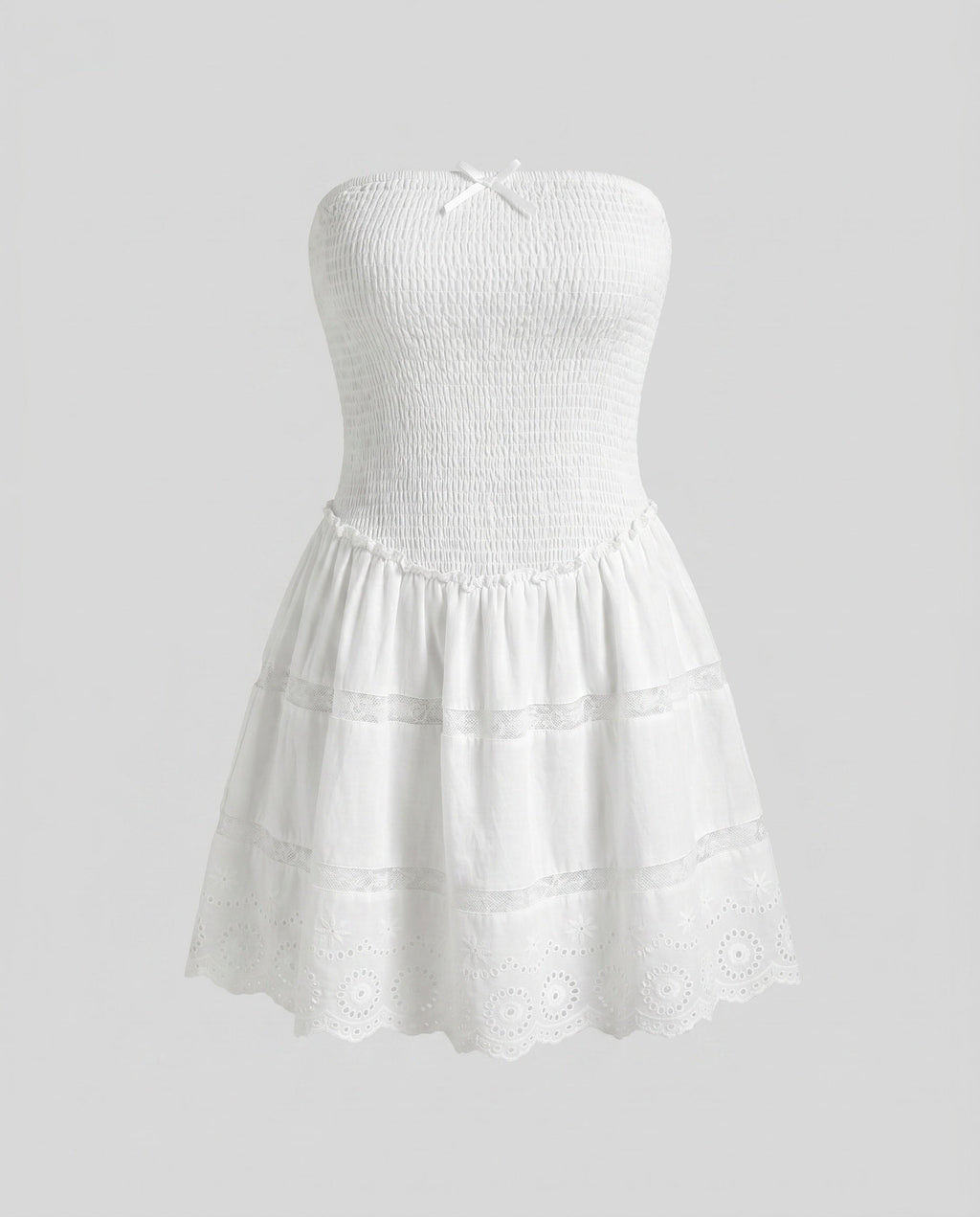 Women’s Bandeau Dress with Beautiful Crochet Lace-Fashion Glam