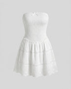 Women’s Bandeau Dress with Beautiful Crochet Lace-Fashion Glam