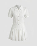 Women's blouse dress with structured texture and feminine cut-Fashion Glam