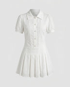 Women's blouse dress with structured texture and feminine cut-Fashion Glam