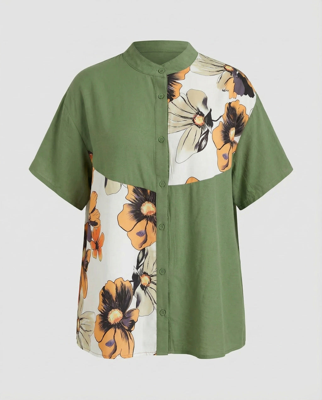 Women's Blouse Shirt Oversize Mandarin Collars-Fashion Glam