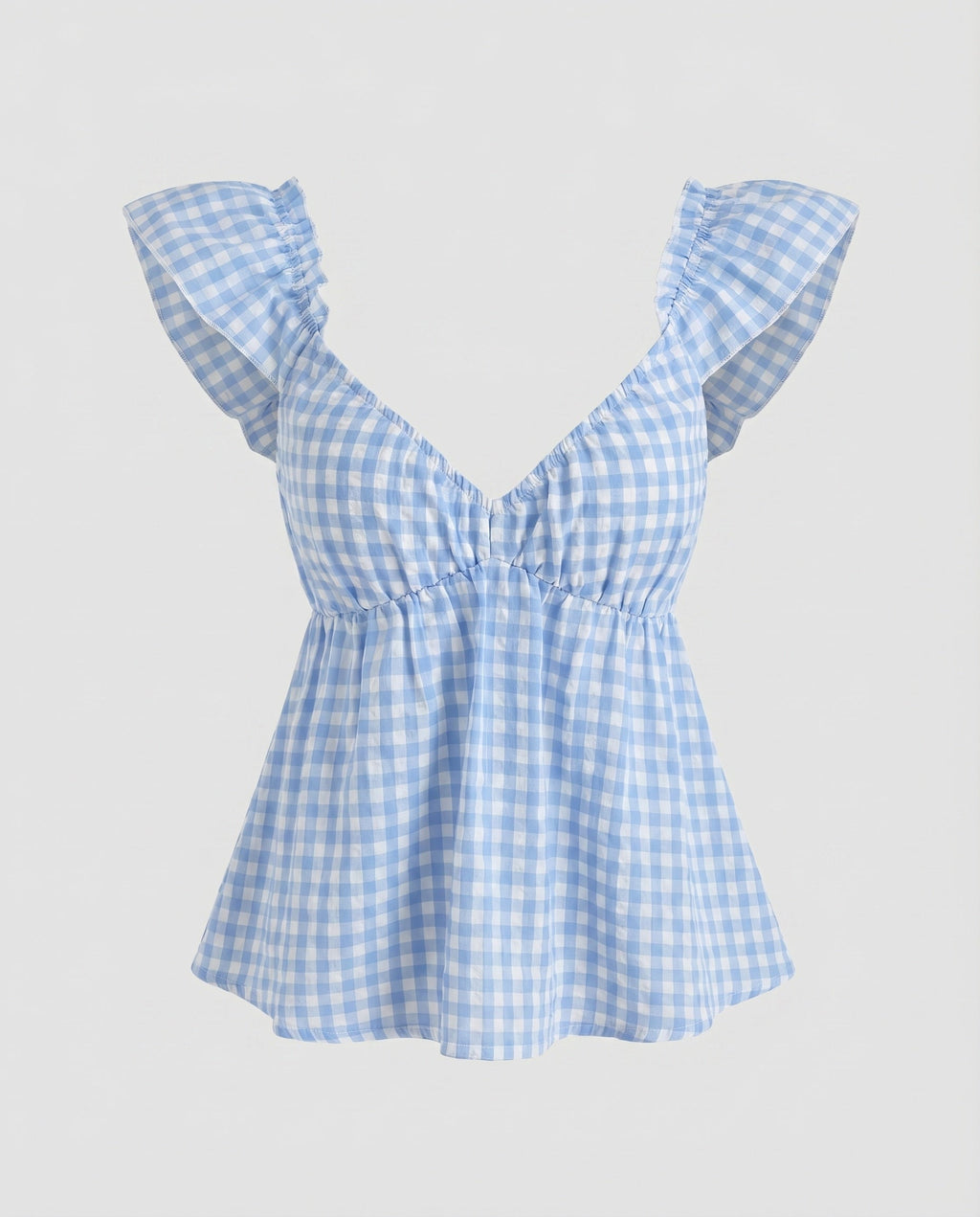 Women's blouse shirt with decorative ruffles and V-neck-Fashion Glam