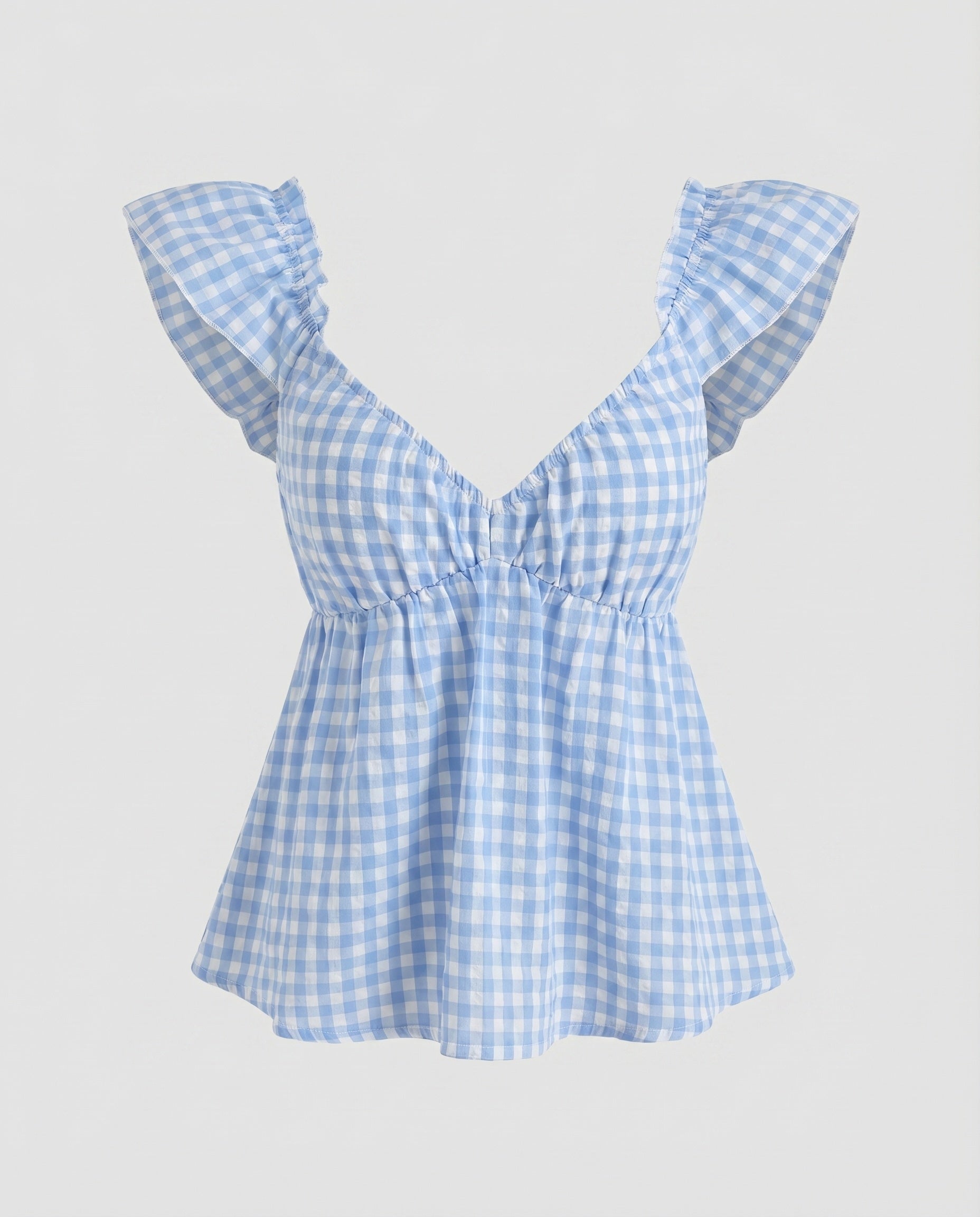 Women's blouse shirt with decorative ruffles and V-neck-Fashion Glam