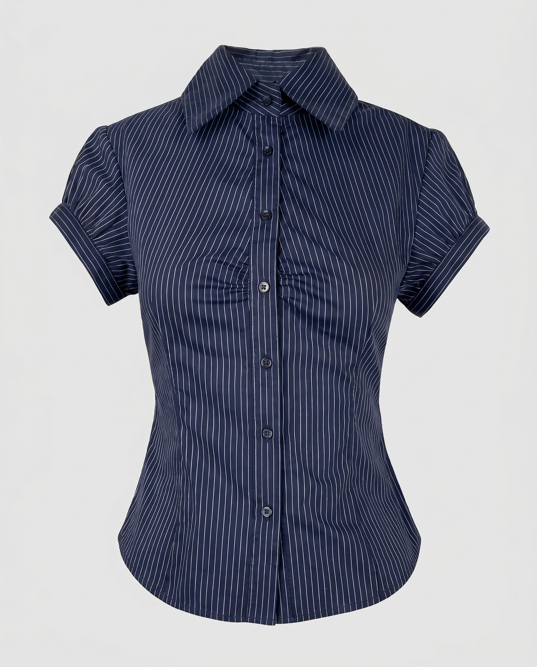 Women's blouse shirt with elegant fit and fine stripes-Fashion Glam