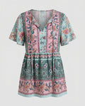 Women's blouse shirt with floral pattern and casual cut-Fashion Glam